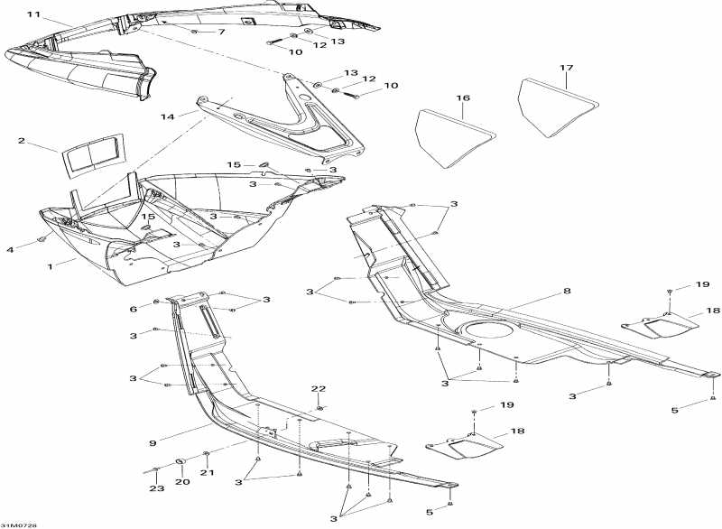 snowmobile ski-doo - Bottom Pan X