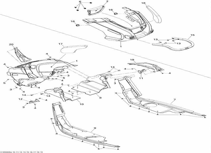  Ski Doo Expedition Sport 550F, 2008 - Bottom Pan