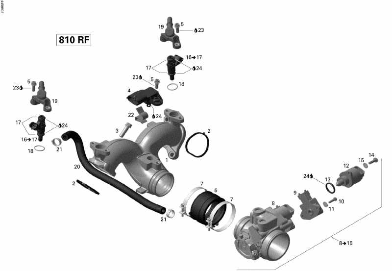  Skidoo Expedition Sport V-800, 2008 - Intake Manifold And Throttle Body