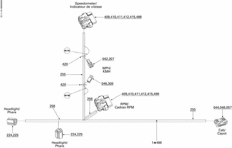 snowmobile - Electrical Harness, Hood