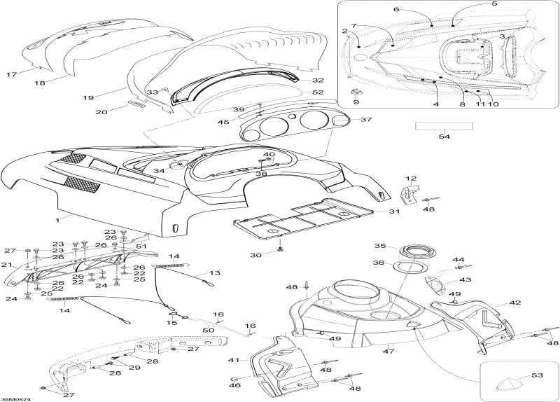 snowmobile Ski-doo Expedition TUV 600 H.O. SDI, 2008 - Hood