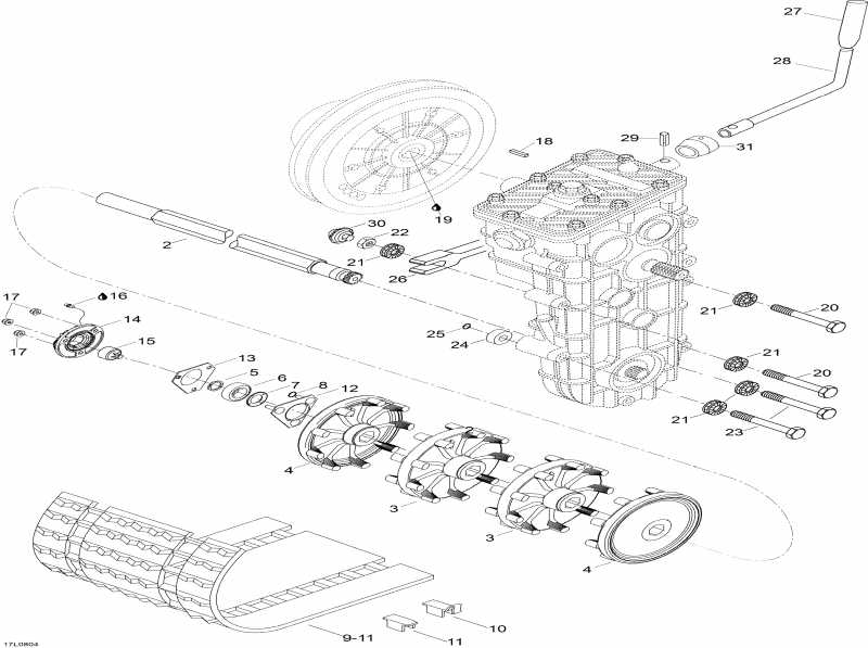 snowmobile BRP SkiDoo  Expedition V-1300, 2008 - Drive Axle  Track