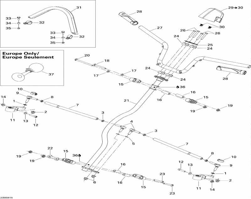 snowmobile  Freestyle Back Country 550F, 2008  - Steering