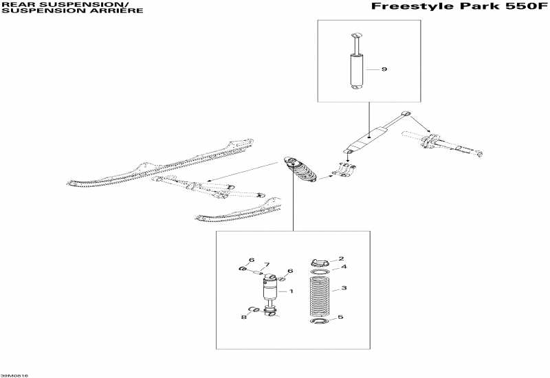  Skidoo  Freestyle PARK 550F, 2008 - Rear Suspension Shocks