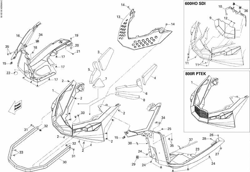 snowmobile Skidoo  GSX LTD 800R, 2008 - Bottom Pan 800r