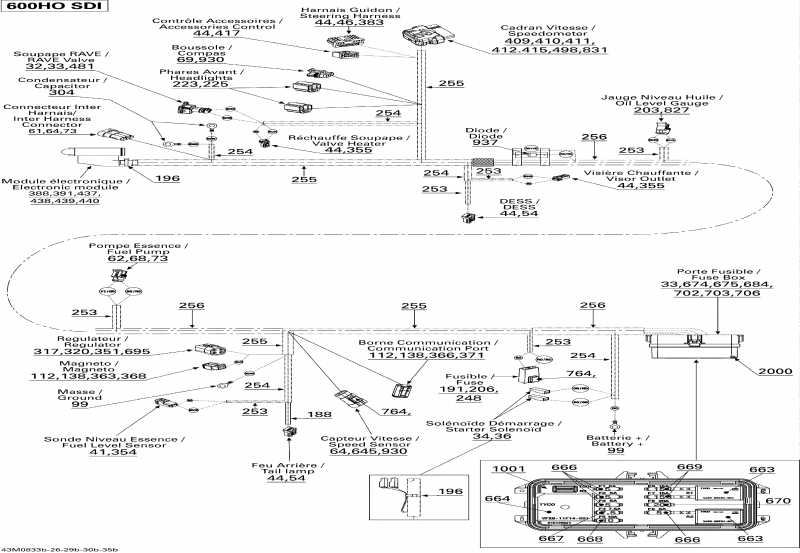  ski-doo GSX LTD TOURING 600 HO SDI, 2008  - Electrical Harness