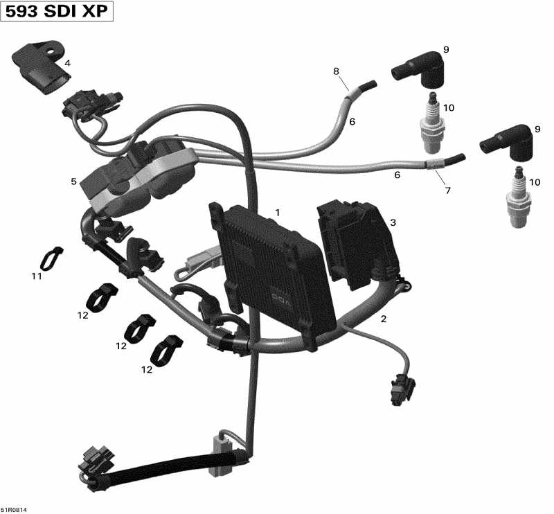 snowmobile  GSX LTD TOURING 600 HO SDI, 2008 - Engine Harness And Electronic Module