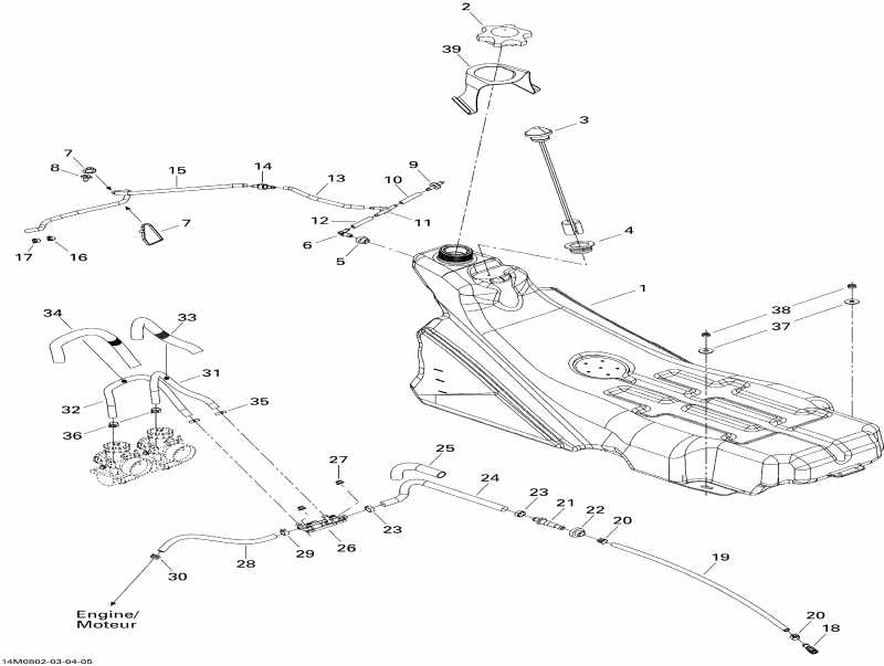 snowmobile Ski-doo  GTX 550F, 2008 - Fuel System