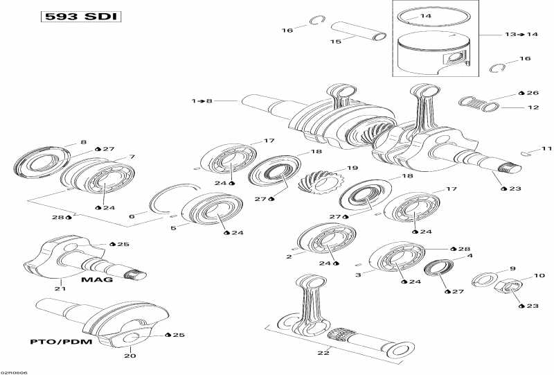 �������� BRP SkiDoo ����������� GTX LTD 600 HO SDI, 2008 - Crankshaft And Pistons