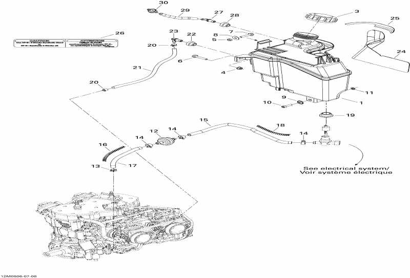 snowmobile Ski Doo GTX SPORT 500SS, 2008 - Oil System