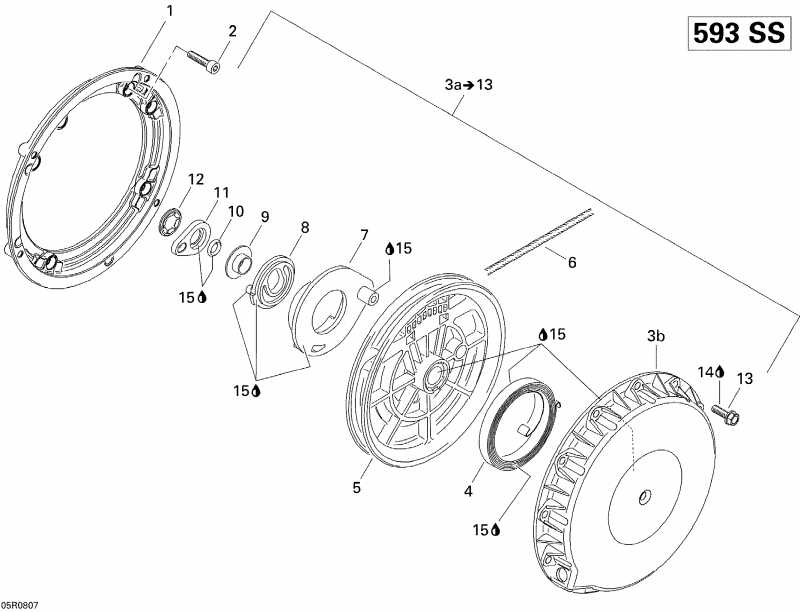  Skidoo GTX SPORT 500SS, 2008  - Rewind Starter