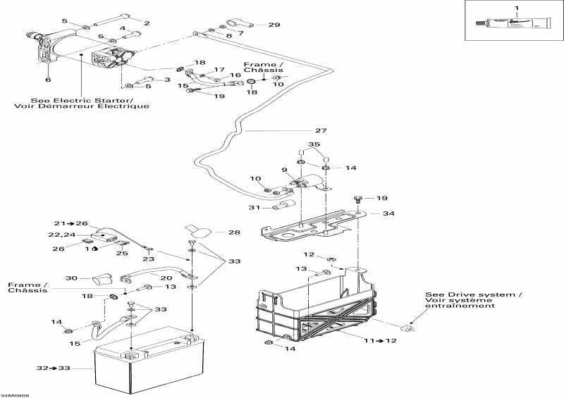 SKIDOO GTX SPORT 500SS, 2008 - Battery  