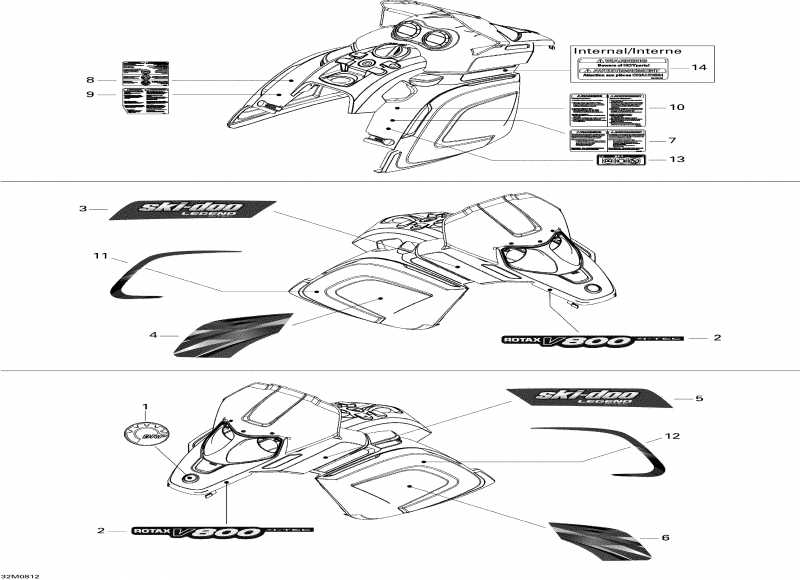 snowmobile BRP  Legend Touring V800, 2008 - Decals