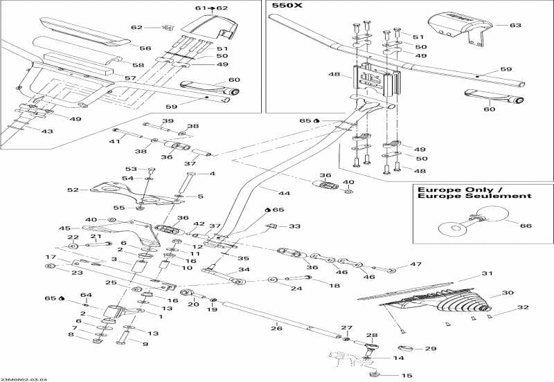  Ski Doo  MX Z 550F, 2008 - Steering