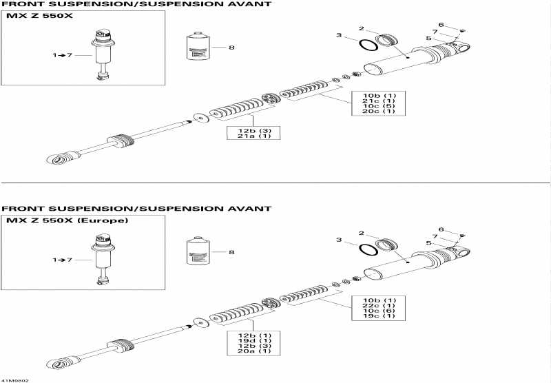 �������� SkiDoo MX Z 550X, 2008 ������ - Take Apart Shock, Front 550x