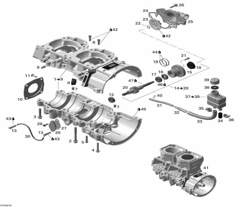  Ski-doo  MX Z 600RS, 2008 - Crankcase