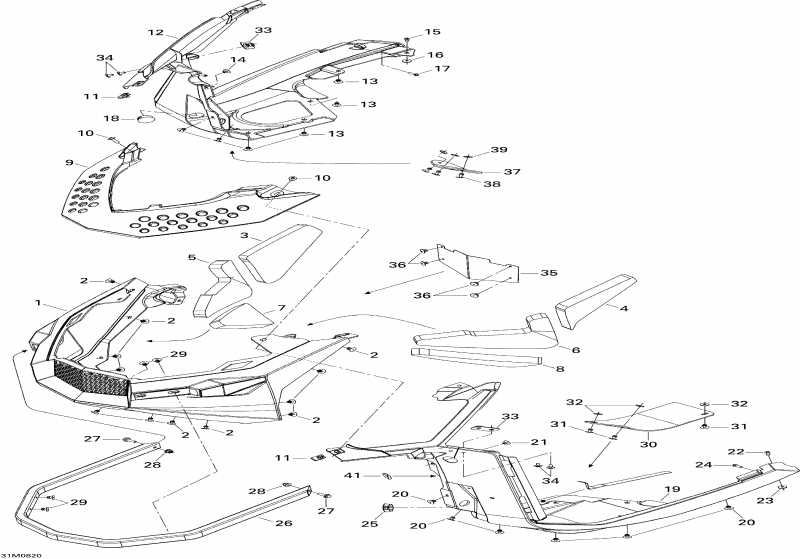 snowmobile Skidoo - Bottom Pan