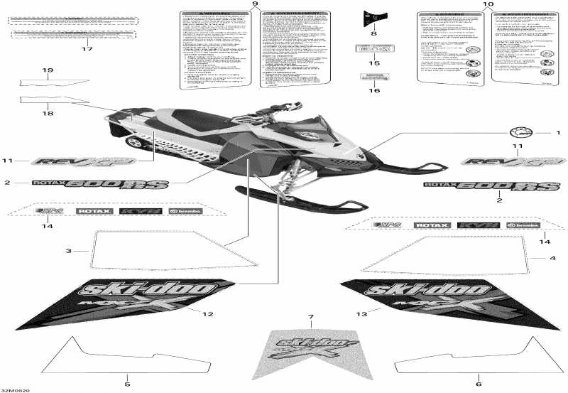 snowmobile Skidoo MX Z 600RS, 2008 - Decals