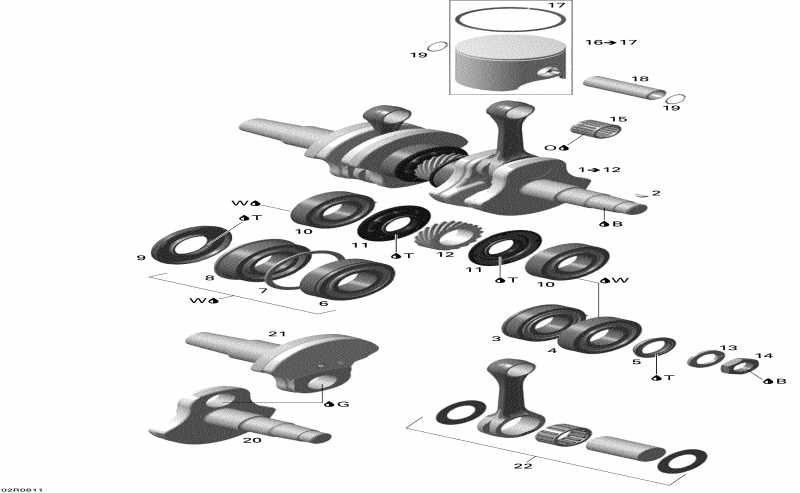    MX Z ADRENALINE 800R, 2008 - Crankshaft And Pistons