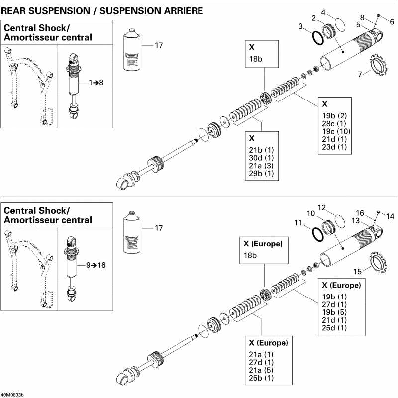 snowmobile Skidoo MX Z RENEGADE 600 HO SDI, 2008 ������ - Take Apart Shock, Rear 2