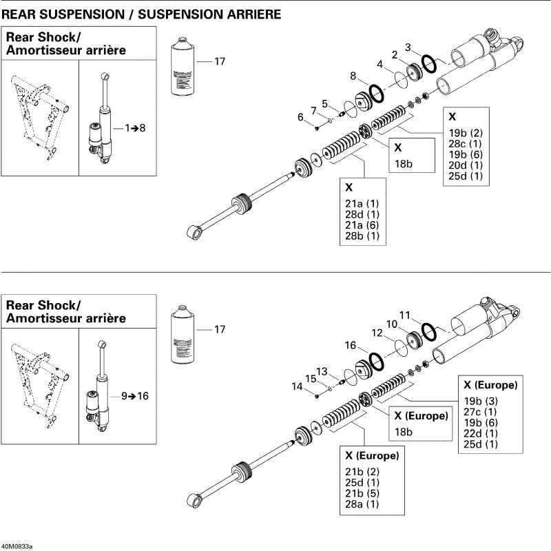 MX Z RENEGADE 800R, 2008 - Take Apart Shock, Rear 1
