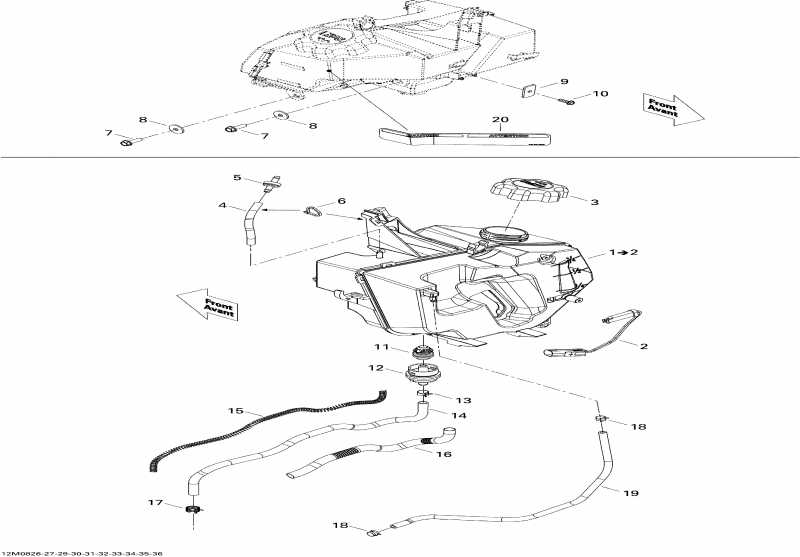 snowmobile ski-doo MX Z RENEGADE X 600 HO SDI, 2008 - Oil System