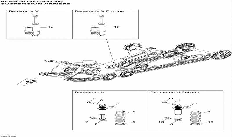 snowmobile ski-doo  MX Z RENEGADE X 600 HO SDI, 2008 - Rear Suspension Shocks Renegade X