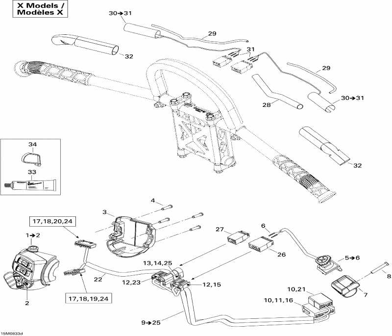  Skidoo MX Z RENEGADE X 600 HO SDI, 2008 - Steering Wiring Harness 600ho Sdi, Renegade X