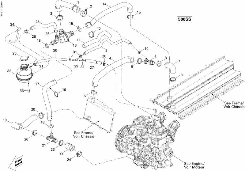 snowmobile Ski Doo  MX Z TRAIL 500SS, 2008 - Cooling System