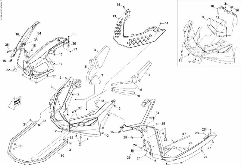  Ski Doo  MX Z TRAIL 500SS, 2008 - Bottom Pan