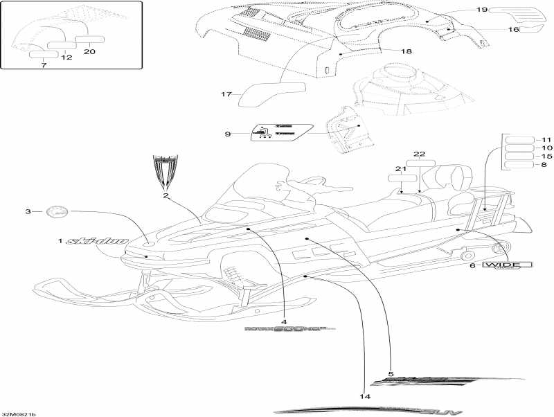 snowmobile Skidoo Skandic SUV 600HO SDI, 2008 - Decals 600ho Sdi