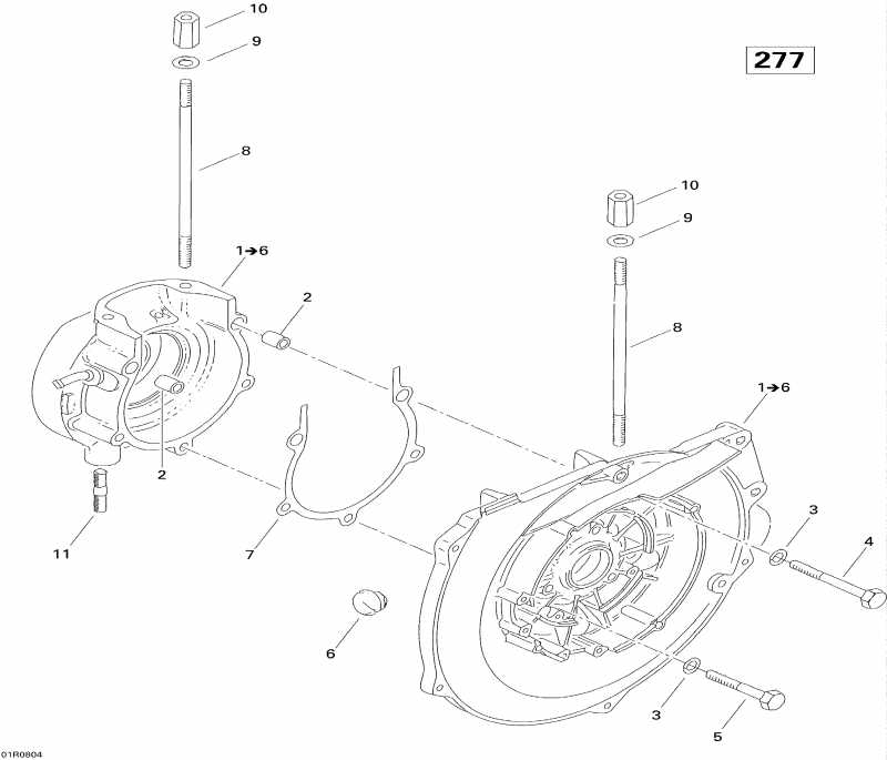  ski-doo Skandic Tundra 300F, 2008  - Crankcase