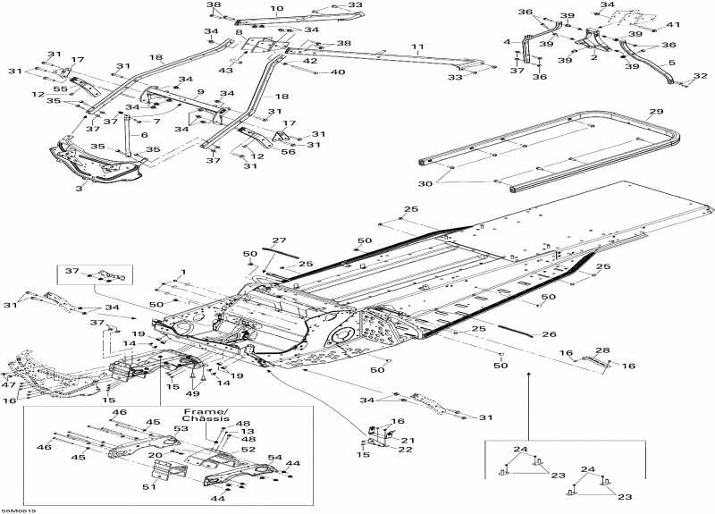 snowmobile Ski-doo Skandic Tundra LT 550F, 2008 - Frame And Components