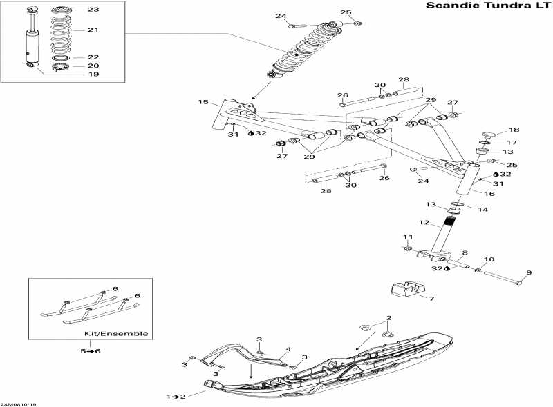 ski-doo  Skandic Tundra LT V-800, 2008 - Front Suspension And Ski