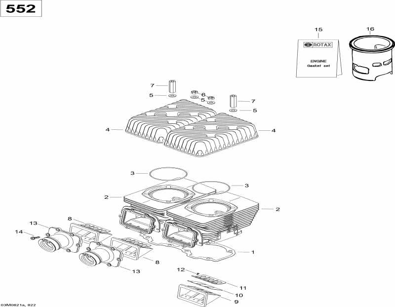  ski-doo - Cylinder And Cylinder Head Wt 550f