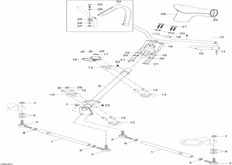 snowmobile Ski-doo - Steering Wt 600