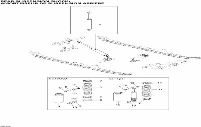 snowmobile   Summit 550F, 2008 - Rear Suspension Shocks