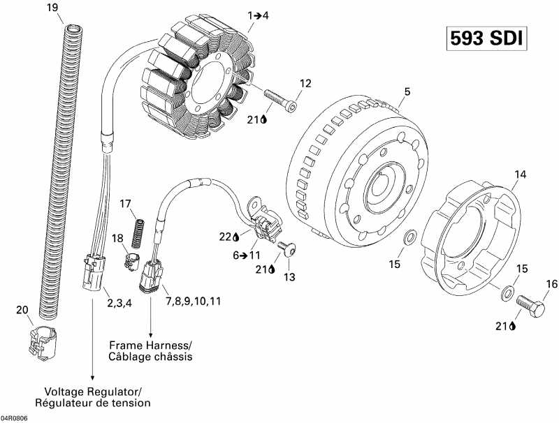 snowmobile ski-doo Summit Adrenaline 600HO SDI, 2008  - Magneto