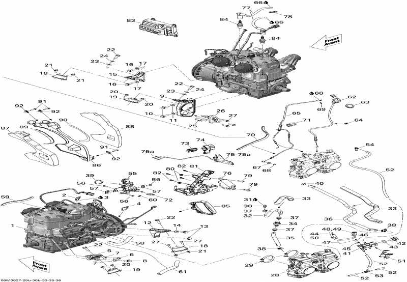 snowmobile Skidoo - Engine And Engine Support