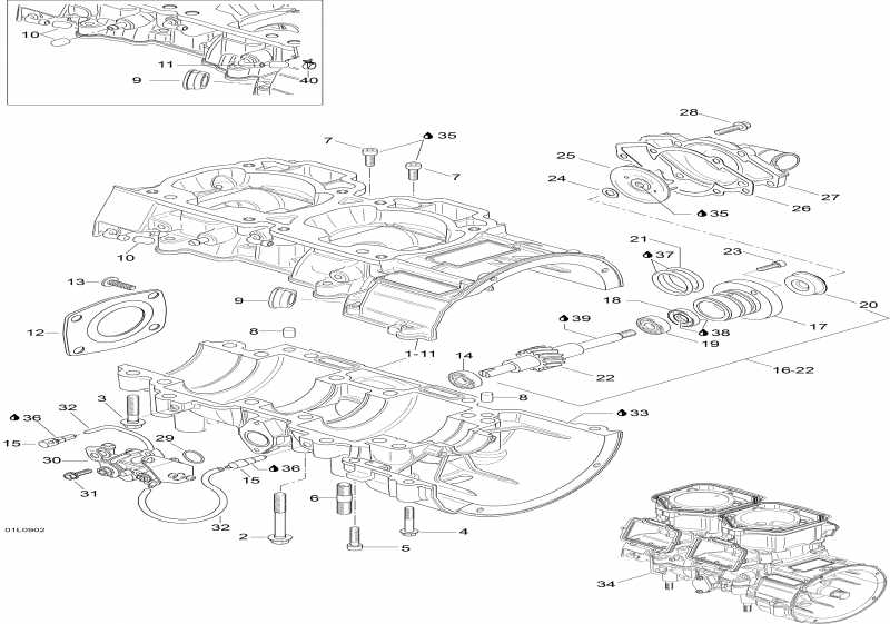  ski-doo Expedition TUV 600 H.O. SDI, 2009  - Crankcase