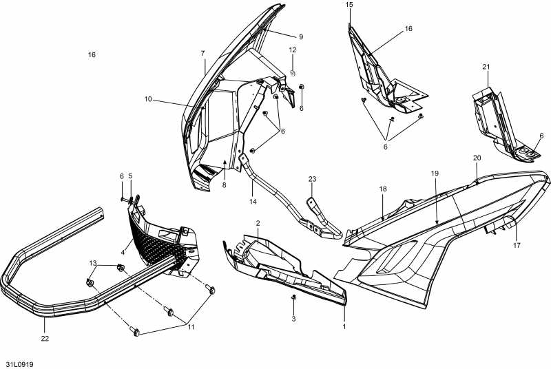 Ski Doo Expedition TUV 600 H.O. SDI REV-XU, 2009  - Bottom Pan