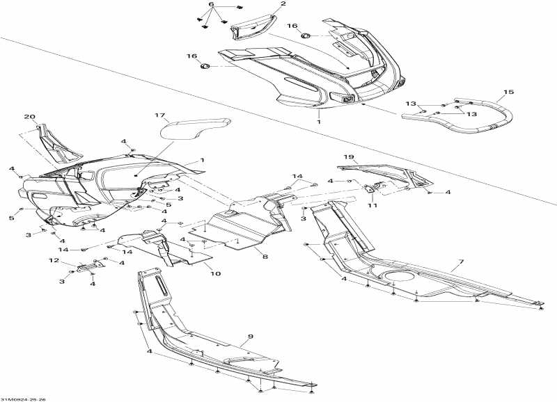 snowmobile Ski-doo Freestyle Back Country, 2009  - Bottom Pan