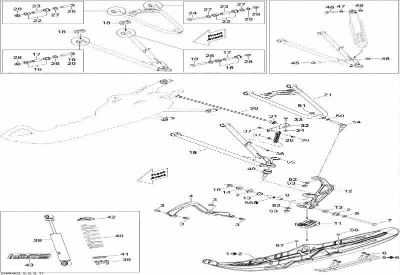 snowmobile Skidoo - Front Suspension And Ski