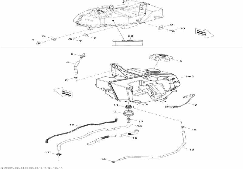 snowmobile SkiDoo GSX Sport 500SS, 2009 - Oil System