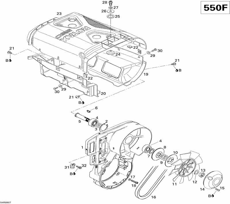 �������� Skidoo GTX Fan, 2009 - Fan & Cylinder Cowls V1