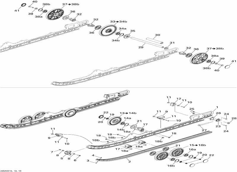 snowmobile Ski-doo GTX LE 1200 4-TEC, 2009 - Rear Suspension