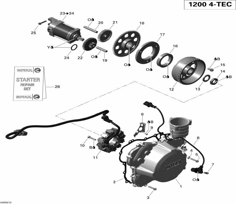  Skidoo GTX SE 1200 4-TEC, 2009 - Magneto And Electric Starter