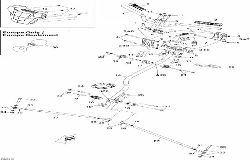 Skidoo GTX SE 1200 4-TEC, 2009  - Steering