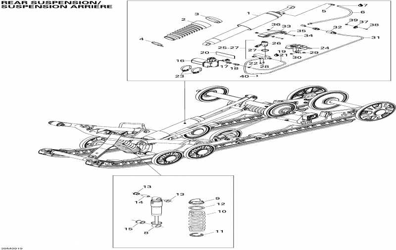 snowmobile Skidoo GTX SE 1200 4-TEC, 2009 - Rear Suspension Shocks