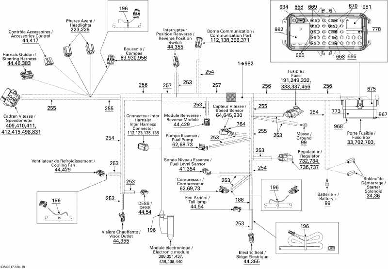 snowmobile  GTX SE 1200 4-TEC, 2009 - Electrical Harness